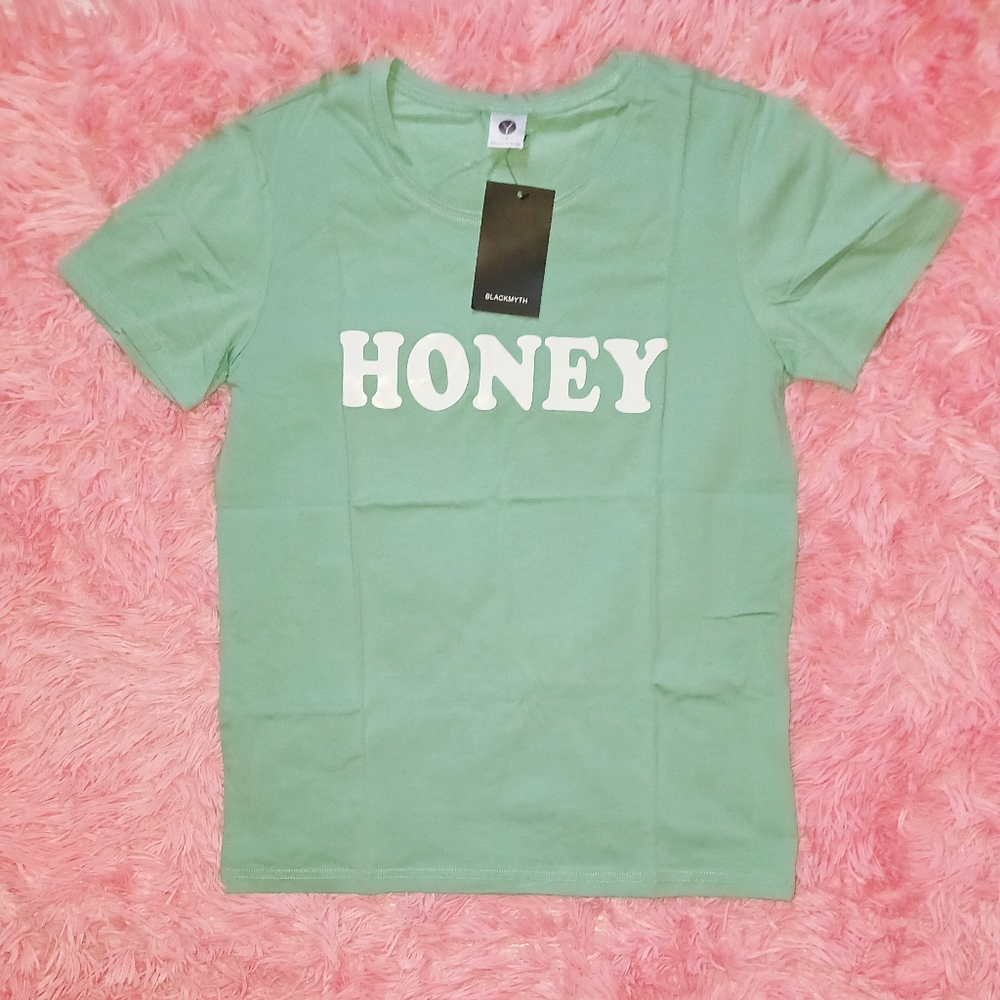 HONEY T-Shirt By Blackmith, Soft Smooth, Cotton + Spandex 5%, Mint Color, Size S